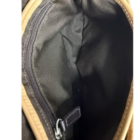 Coach Vintage Y2K Signature Jacquard Belt Bag Crossbody Tan Leather w Dust Bag - Picture 9 of 10